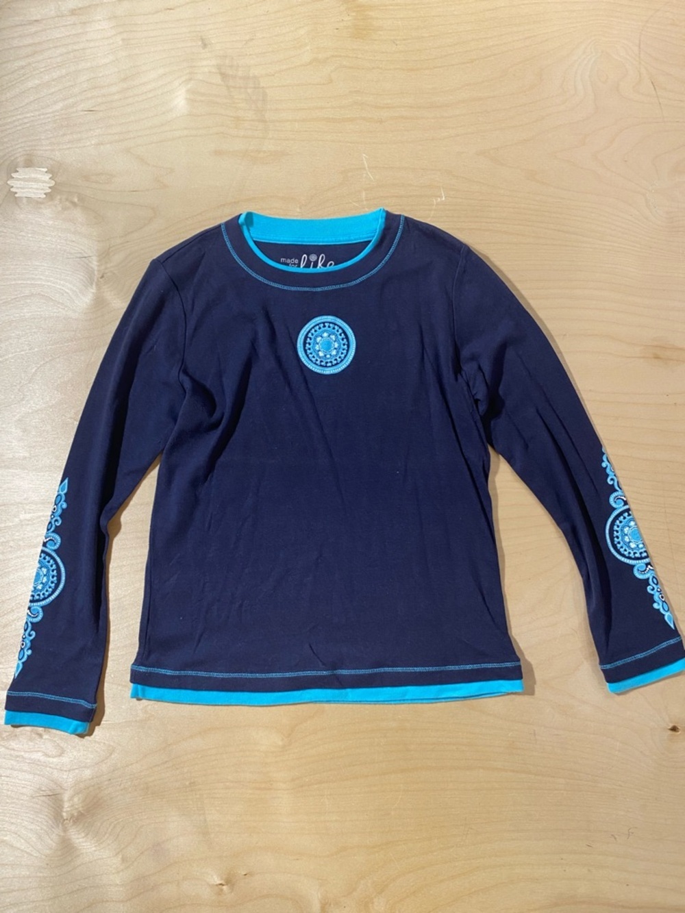 made for life Navy Tee with Turquoise Trim PS (RD)